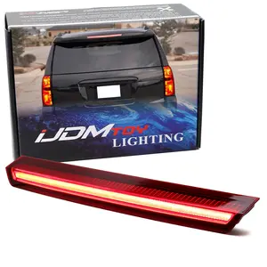 iJDMTOY Dark Red Len Full LED Dotted High Mount Third Brake Light Assembly For Chevrolet 2015-2020 Suburban/Tahoe, GMC Yukon/Yukon XL, Cadillac Escalade