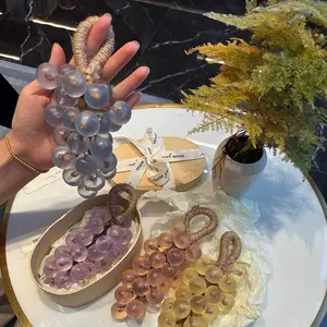 Handmade Crystal Grape-Shaped Natural Soap, Scented, Four Colors & Four Scents (Purple Grape/Pink Papaya), Long-Lasting Fragrance, Gift Box, Suitable for Bath, Hand Washing, Body Wash, 180g, Ideal for Gifting, Personal Use