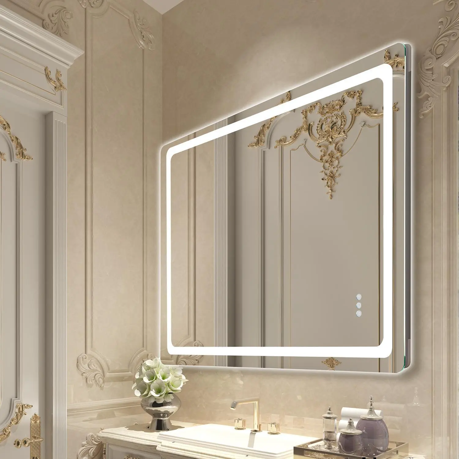 【SummerFinds】VEVOR LED Bathroom Mirror,  , 36" x 48" LED Bathroom Vanity Mirror with Frontlit and Backlit, Anti-Fog Memory Mirror with Lights, Stepless 3 Colors Temperature Dimmable Bathroom Mirror, Wall Mounted