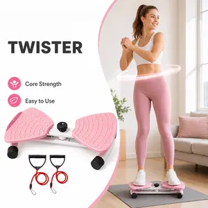 Twist Board with 2 Resistance Bands .Full Body Workout Machine . Non-Slip Quiet Ab Trainer .Portable Core Exercise Equipment for Home Gym Office . Ideal for Women & Beginners