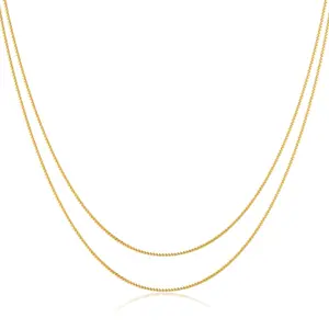Tewiky Gold Double-Layered Snake Chain Necklace Trendy Hypoallergenic Double-Layered Necklace Jewelry Gift for Valentines Gift
