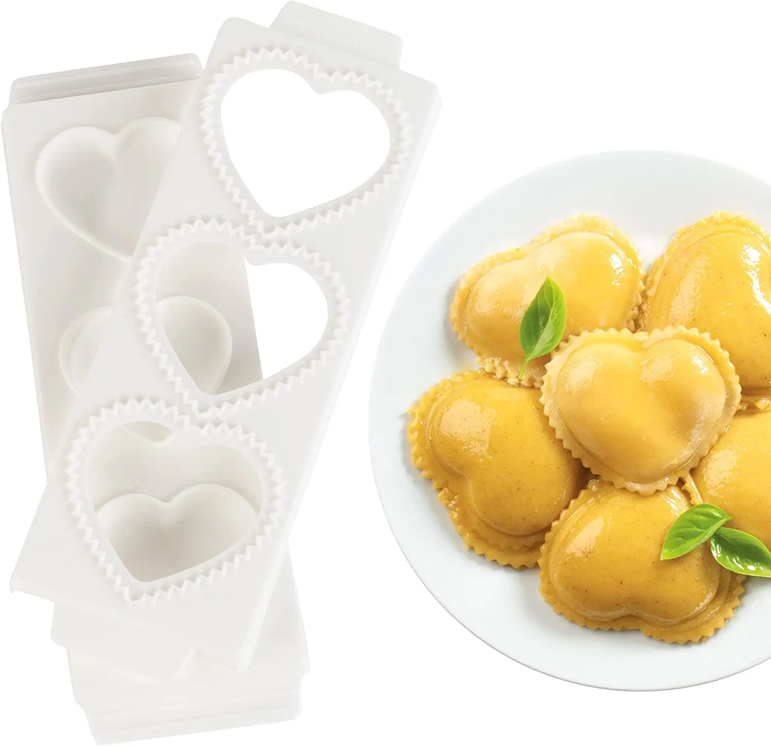 CucinaPro 3" Heart Shaped Ravioli Mold - Makes 3 Pasta Husband