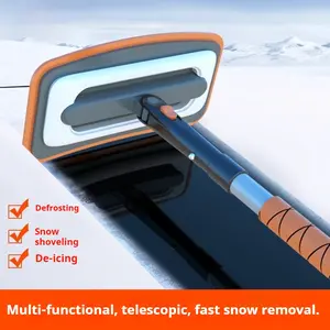 Multifunctional Durable Lightweight Compact Extendable Telescopic Car Snow Shovel, Detachable Ice Scraper, Portable Car Care Vehicle Snow Removal Tool, Easy Carry Winter Accessory