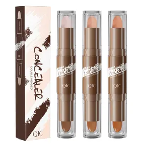 Double-ended Highlighter Nose Shadow Glitter Foundation Concealer Pen Long Lasting Dark Circles Corrector Contour Stick Bronzer Waterproof Cosmetic