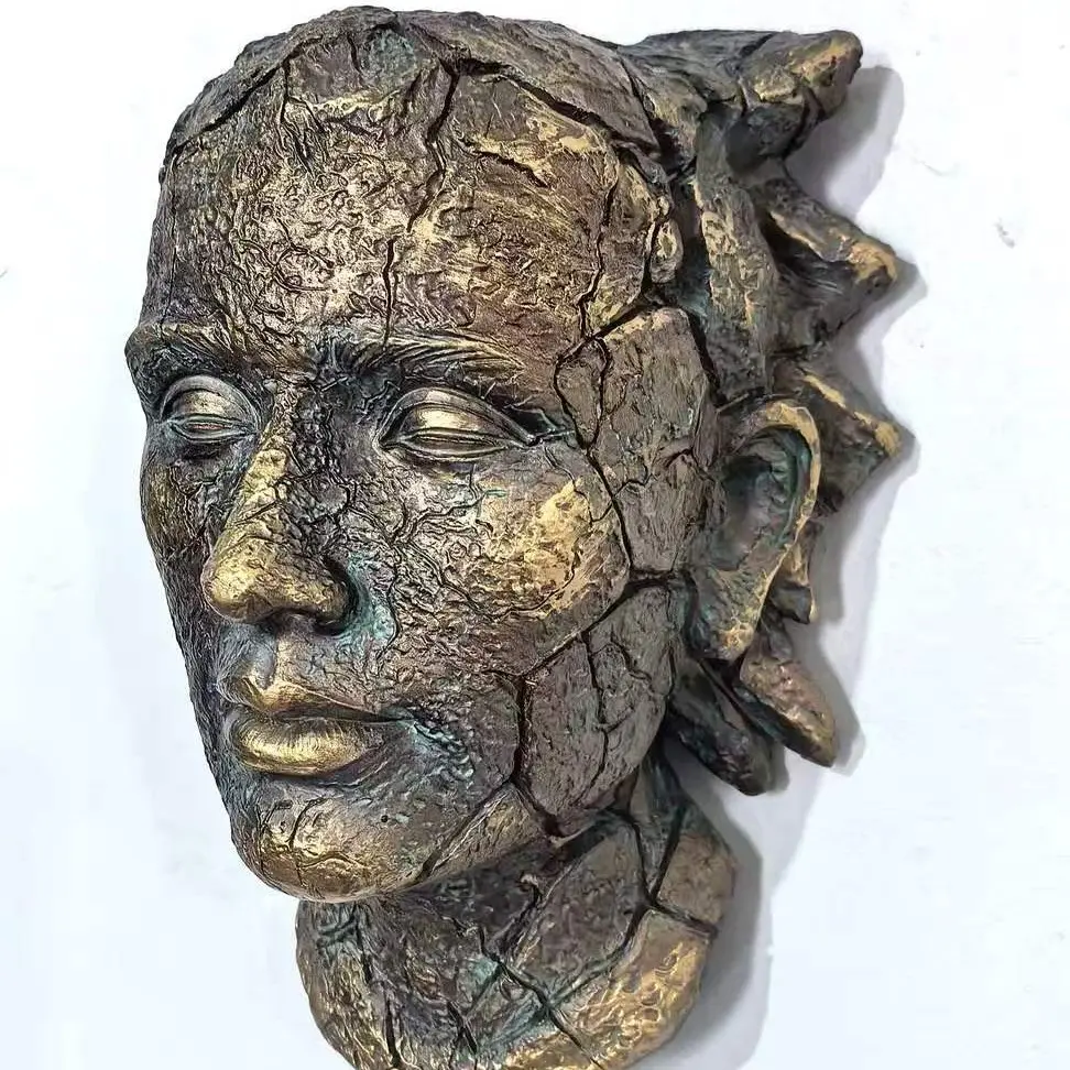"Broken Soul" Abstract Resin Wall Art, Handcrafted Face Sculpture, Modern Home Decor for Living Room, Bedroom, Office, Abstract Face Design