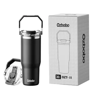 30 oz Tumbler with Handle,Tumbler With Straw And Lid, Water Bottle With Two in One BPA-Free Lid,100% Leak Proof Stainless steel bottle