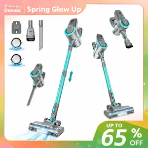 [SpringGlowUp] Devoac Cordless Vacuum Cleaner, 8-in-1 Rechargeable Stick Vacuum, 40mins Runtime, Powerful Suction, Lightweight, Versatile for Hardwood Floors, Car, Carpets, Pet Hair - Home Cleaning Tool