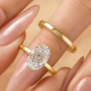 Effinny Oval Cut 3.5ct 2PC Wedding Ring Set,5A Cubic Zirconia Promise Ring,Bridal Ring Set,Anniversary Ring for Women Outdoorfun