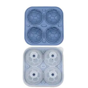 Clera Ice Football Maker Set-Creates Four 2-Inch Crystaol Clear Ice Spheres-Perfect for Whiskey Lovers and Cocktail Parties, Circular, Plastic