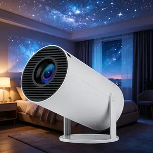 Portable Mini Projector 720P LED Smart Projector with WiFi6, Bluetooth 5.4, Built-in Audio & Remote Control, Auto Keystone, 180° Rotatable, 130" Full HD Screen, 290 Lumens, Android OS, Dual-Source for Home Theater & Gaming outdoor projector Speaker Mount