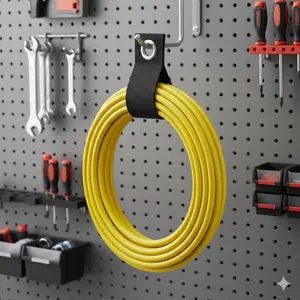 Heavy Duty Cable Tie Kit, Waterproof Hose Hook Lock, Multi-Purpose Wire Organizer for Garage Office Home, Weatherproof Storage Tool, Reusable Large Capacity Cable Management with Durable Straps, Extension Cable Organizer