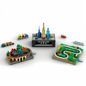 300pcs Christmas Train Building Set, Creative Adult Track Train Toy, Hand-Cranked Mini Train, Perfect Gift, Elegant Christmas Decoration, Building Blocks Model, Building Block Sets