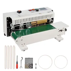【Summervibes】VEVOR Continuous Bag Band Sealing Machine, 0.24-0.47 in/6-12 mm Seal Width, Horizontal Band Sealer Machine with Digital Temperature Control, Carbon Steel Bag Sealer for 0.02-0.8 mm Plastic Bags Films