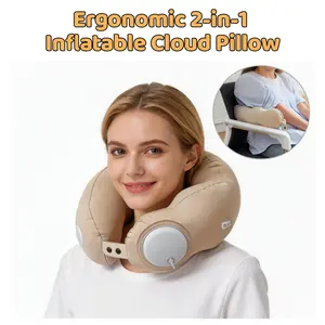 Ergonomic 2-in-1 Inflatable Cloud Pillow – Adjustable Neck Cervical & Lumbar Support Cushion for Office & home , Travel & Car Use sleep Sleeping