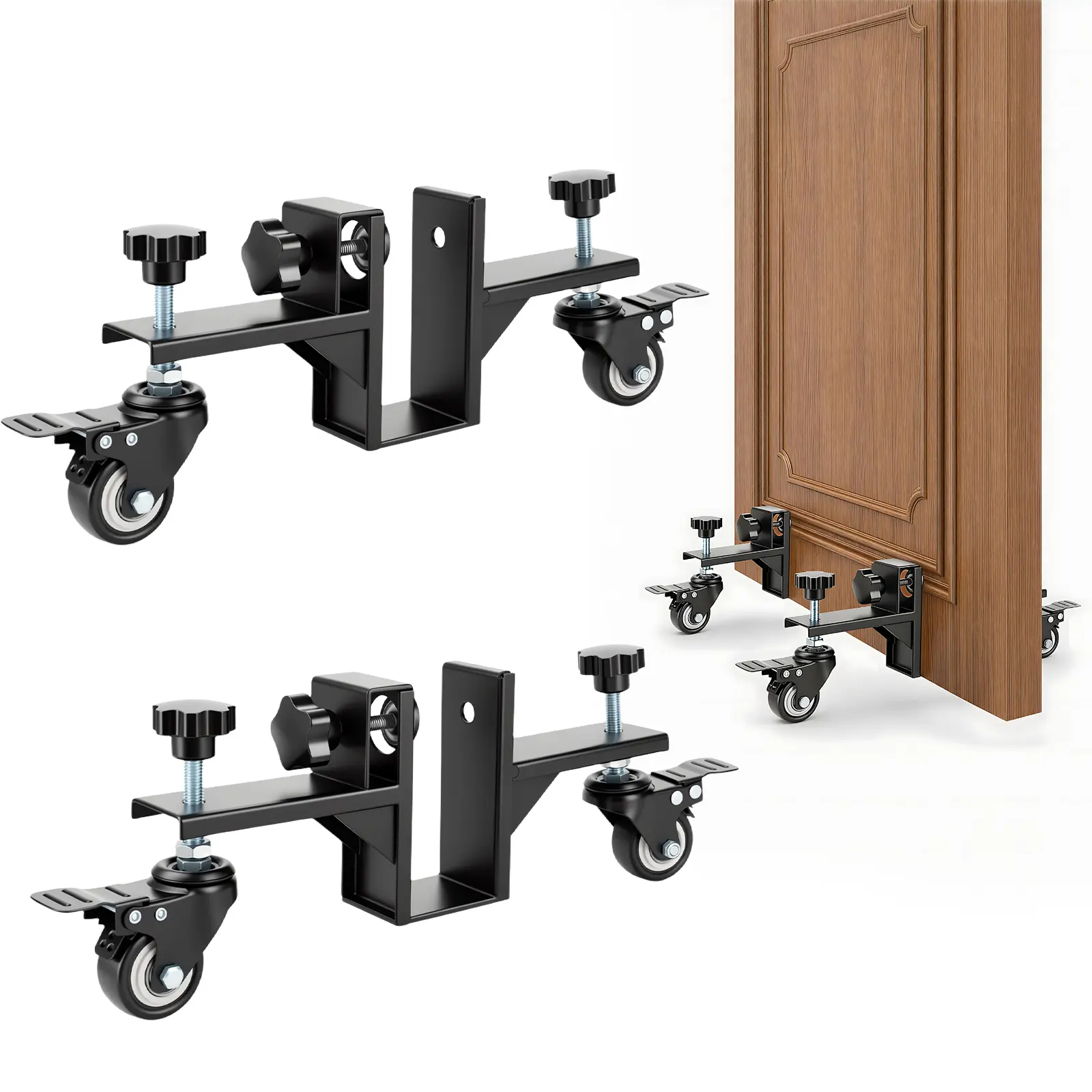GJANSH Heavy-Duty Door Installation tool 1PC/2PCS,Door Dolly for 0.8 to 2.36 inch Thick Pre-Hung,Front,and Slab Doors,Door Installation Tools,Door Lifter fathersdaygift