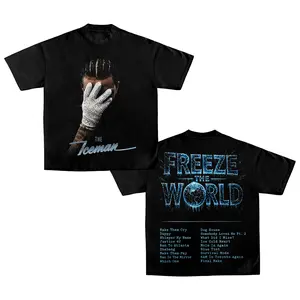 Vintage Drake Iceman Freeze The World Graphic Tee, Retro Aubrey Frozen Tracklist Rap Album Cotton T-Shirt, Oversized Washed Streetwear Shirt, Y2K Hip Hop Fan Gift Tee for Men Women and Music Collectors