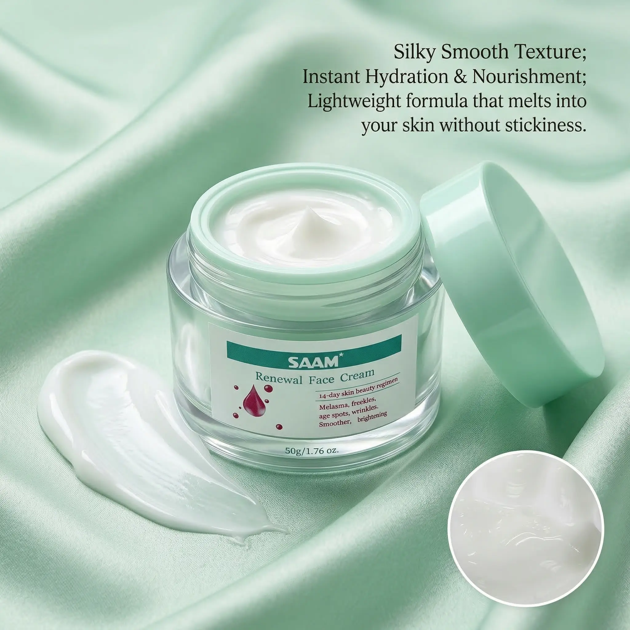 Daily Moisturizing Face Cream with Dark Spot Correction and Oil Control, Nourishing Anti-Wrinkle Formula for All Skin Types, 50g, Moisturizers