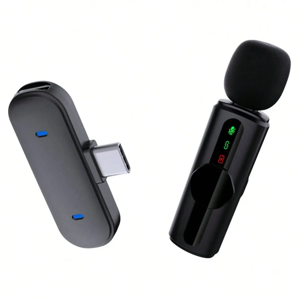 Wireless Lavalier Bluetooth Microphone - Wireless Mics with 2.4G Private Protocol, Noise Reduction Mic, 65mAh Rechargeable Battery, 5H Playtime, Adjustable Audio, 12m Range for Podcast Setup, Live Streamers