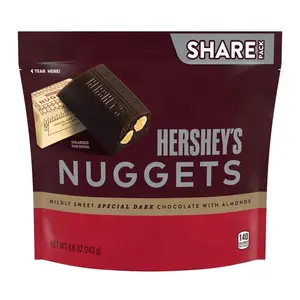 Hershey's Mildly Sweet Special Dark Chocolate with Almonds Nuggets, Chocolate Snack