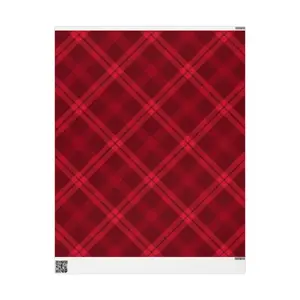 Festive Plaid Wrapping Paper Roll, Christmas Gift Wrap, Holiday Packaging, Rustic Red Wrap, Eco-Friendly Wrapping Paper