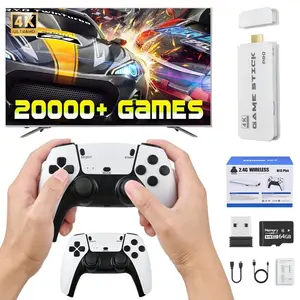 Wireless Retro Gaming Console with Dual Controllers, over 20,000 Games & 23 Emulators, 4K HD Output, 64GB Memory, Plug-And-Play TV Gamepad