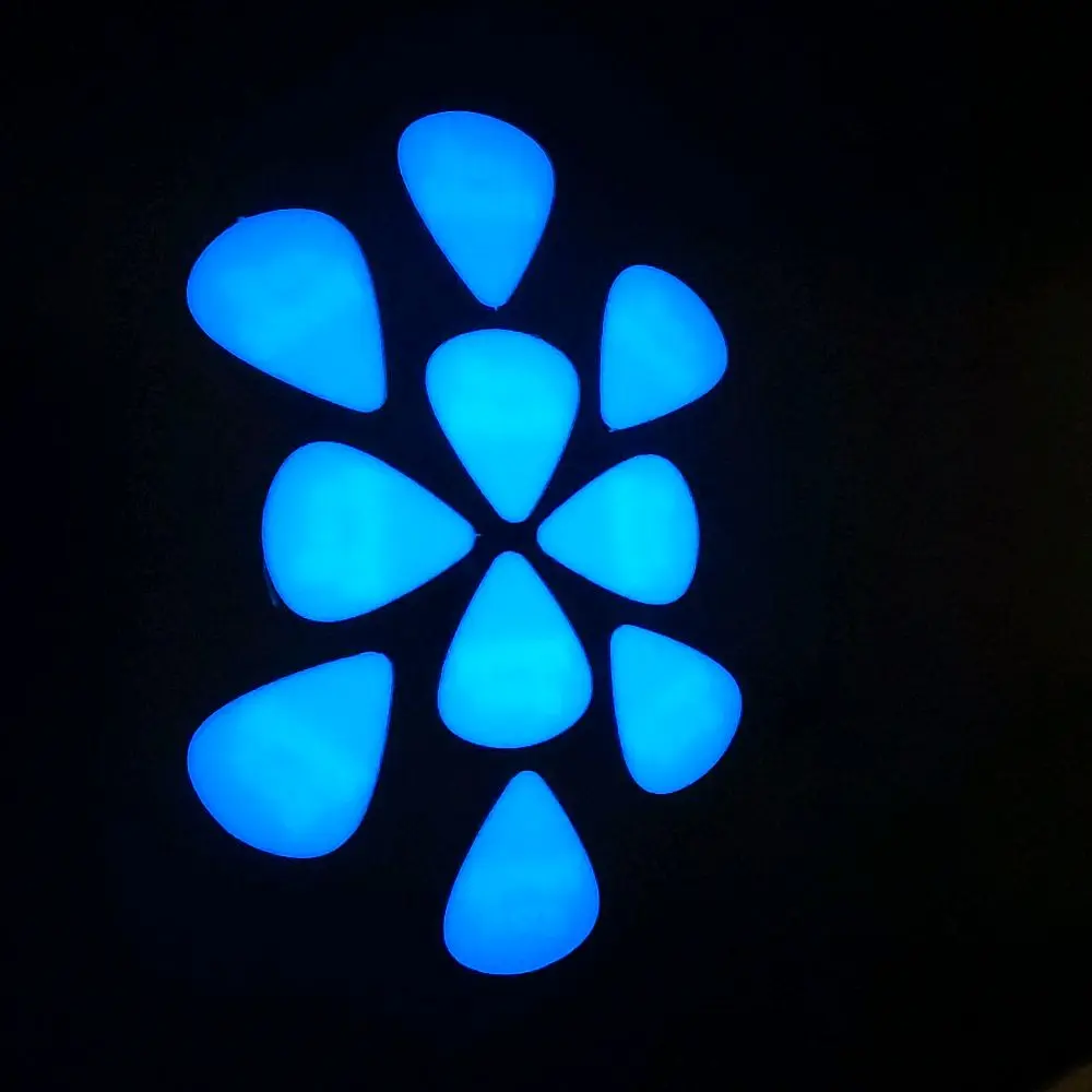 Glow in the Dark Guitar Picks 10pc .08mm Blue Luminous Musical Accessories for Enhanced Performance