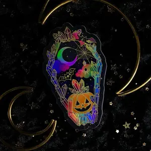Crystal Halloween Coffin Holographic Sticker by Moonstruck Crystals