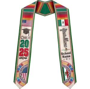 Personalized Mexican Graduation Sash Class Of 2025, Mexico Graduation Stole 2025, Mexican American Graduation Gifts for Seniors