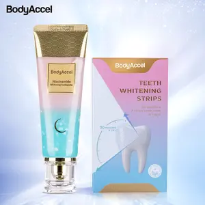 【BodyAccel 】Niacinamide Whitening Toothpaste and BodyAccel Teeth Whitening Strips (28 Count)