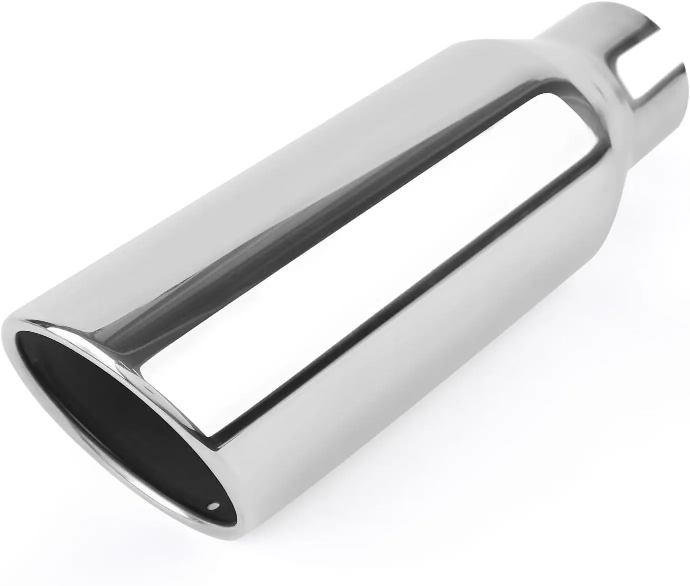Exhaust Tip 2.5" Inlet 4" Outlet 12" Long Stainless Steel Rolled Edge Universal Muffler EXT09