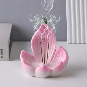 1pc Lotus-Shaped Incense Cone Burner, Multipurpose Aroma Fragrance Home Decor Item Suitable for Yoga & Meditation