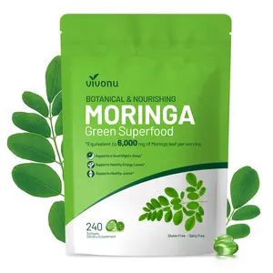 VivoNu Moringa Softgels | Energy, Immunity & Joint Support | Rich in Essential Fatty Acids & Antioxidants | 240 Vegan Capsules | 2/Day