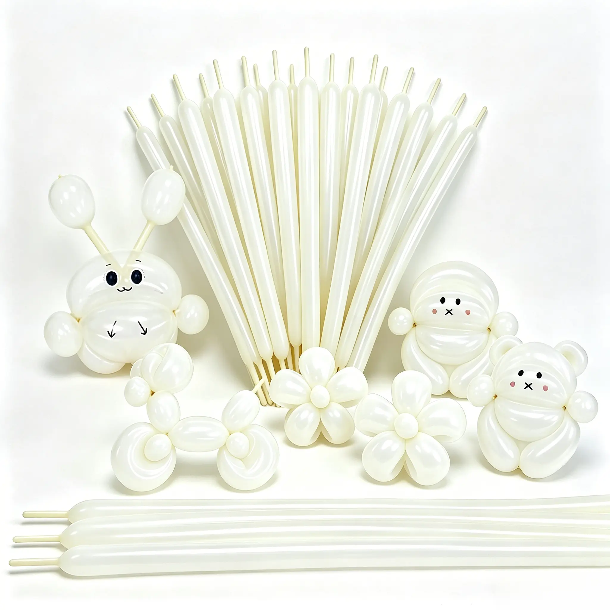 100pcs 260 Clear Thick Skinny Latex Long Twisting Balloons, for Animal Modeling, Clown Magic, Birthday Party Decorations