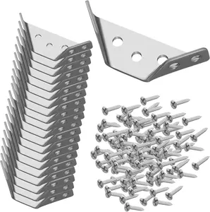 20 PCS Corner Braces for Wood Heavy Duty Multi Hole Furniture Corner Connectors Sturdy One Piece Design for Secure and Stable Furniture Assembly Corner Brackets for Home Office and DIY Projects