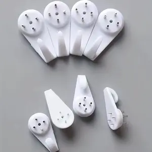 10pcs Invisible Traceless Nail Hook, Wall Mounted Single Nail Hook, Wall Hanging Painting Hook, Non-Punching Strong Load-bearing Invisible Hook, Hanging Photo Picture Frame, Wedding Photo Hook, Utility Hooks