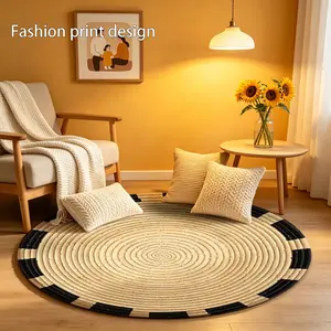 1 piece of 2D romantic circular pattern floor mat, home decor rug, suitable for bedroom bedside decoration, living room home decoration, balcony decoration, hotel decoration, entrance, kitchen, bathroom and other places, available all year round