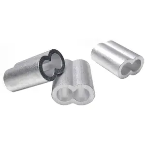 10pcs 5/16" Aluminum Cable Crimps Cable Ferrule Clip Fittings for Crimping Wire Rope Cable M8, FLQ049-8.0