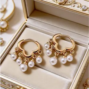 Trendy Cloud Tassel Pearl Earrings - Fairycore Exquisite Minimalist Luxury Huggie Hoops