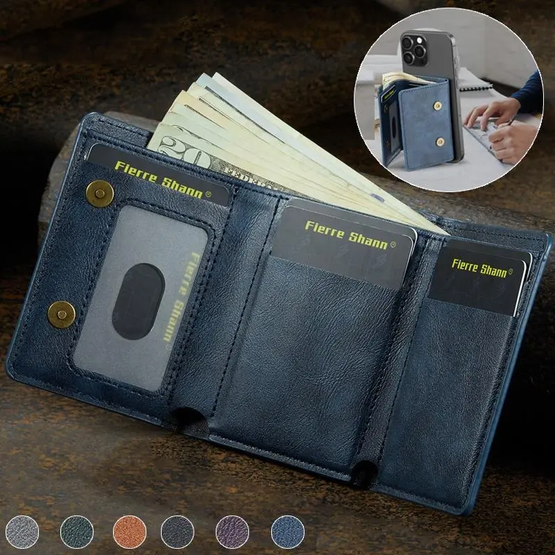 Fashion For Magsafe Trifold Leather Flip Wallet for Apple for iPhone 17  Pro Max 16 15 14 13 12 Credit Card Slots Flip Money Bag