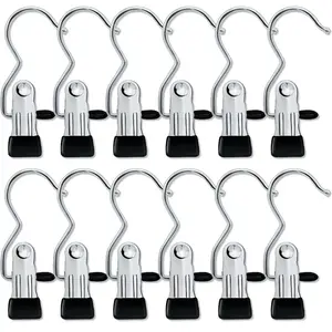 50pcs hook clips, portable storage hangers with hooks, multi-functional household organizers for hanging and arranging clothes, pants, underwear, towels, and bedding