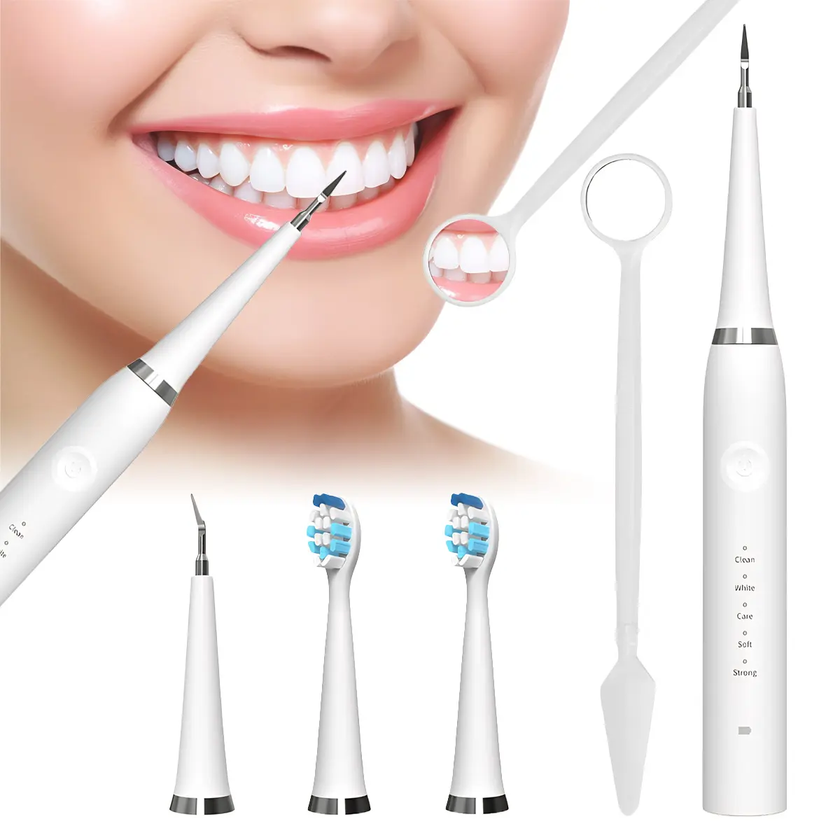 OneNight 2 IN 1 Electric Toothbrush with Plaque Remover, 5 Modes, IPX7 Waterproof, Rechargeable Toothbrush Cleaning Kit for Adults