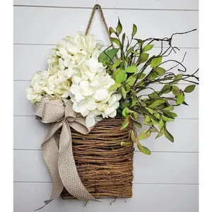 Spring Summer Wreath for Front Door,Farmhouse Magnolia Porch Decoration,Front Door Hanger,Housewarming Gift, Buffalo Plaid Year Round Wreath,Summer Home Decor, Holiday Decorations