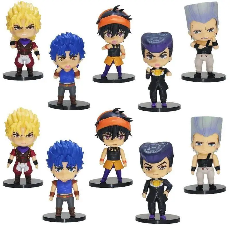 5Pcs Q-Version Jojo's Bizarre Adventure Nendoroid Polnareff Anime & Manga Hand Toy Doll Model, Boy's Birthday Gift