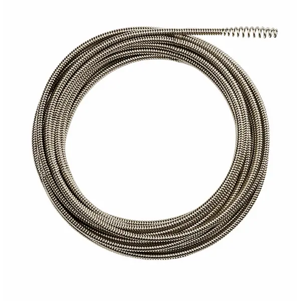 Milwaukee 48-53-2672 Drain Cleaning Cable, 1/4" x 50' Bulb Head with Rust Guard™ Plating, Polymer Core for Durability & Stronger Pull Force, Solid Polymer Core