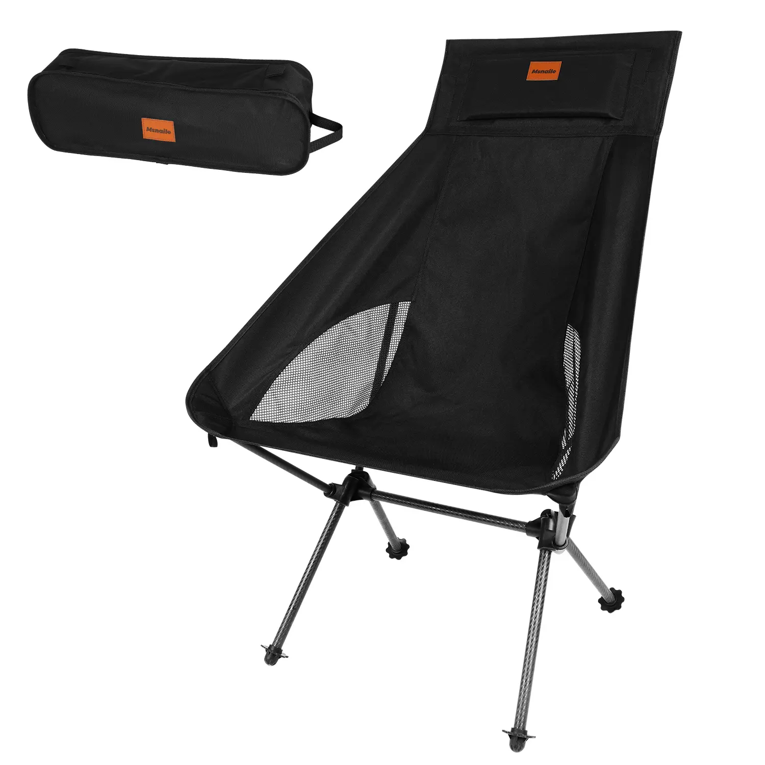 【tiktokmademebuyit】Msnaile High Back Carbon Fiber Camping Chair,2.6 lbs Ultralight Folding Camp Chair for Adults,Compact Portable Backpacking Chair for Hiking,Camping,Outdoor Travel,Camping Essentials & Accessories