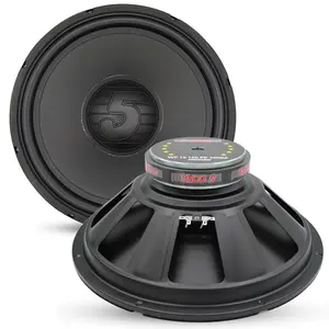 5 Core 15 Inch Woofer Speaker Driver 500W Car Audio Subwoofer 4 Ohm Impedance Replacement Deep Bass Sub w 60 Oz Y30 Magnet Poly Cone Rubber Surround for Vehicle Sound System - WF 15 156 PP 4OHM