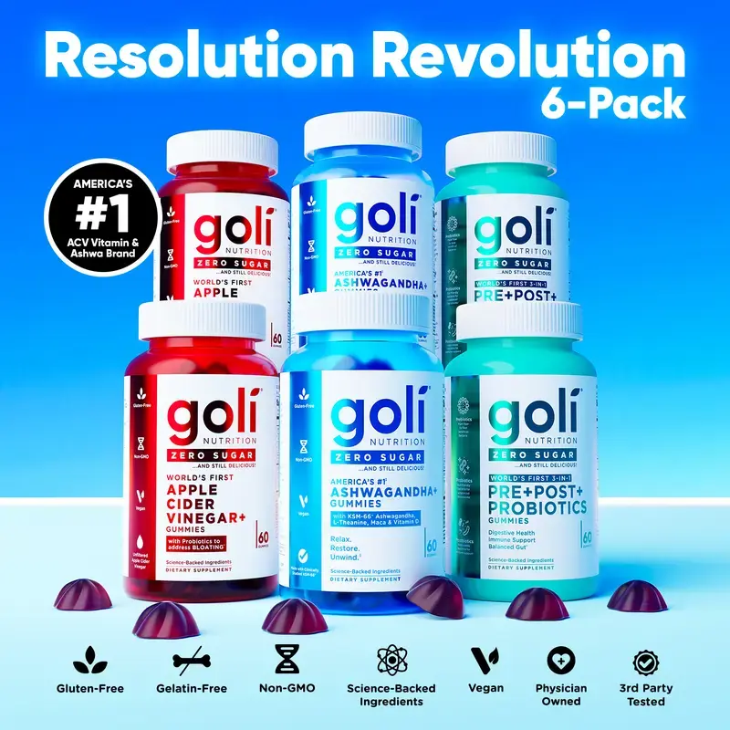 Goli Nutrition 6-Pack Gummies Bundle - Fast 24H Shipping