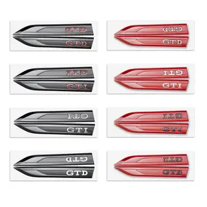2PCS ABS GTD GTI Badge Car Fender Side Wing Emblem Sticker Car Stickers Car Decals Auto Accessories For Volkswagen VW Golf 4motion MTM Blue Motion Polo Scirocco CADDY Beetle Passat Touareg Jetta Tiguan Touran TSI TDI R32 MK4