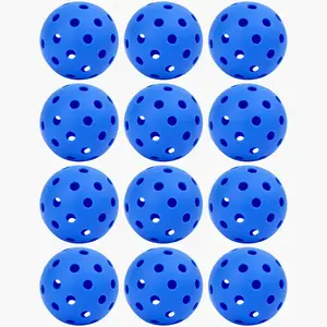 12pcs Orange 40-Hole Outdoor Pickleballs - Low Wind Resistance, Durable & High Visibility for Training and Play