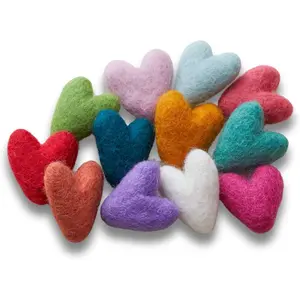 Your Heart's Content Mini Wool Hearts, Set of 12, Gift for Mom, Home Decor Bowl Filler, Wedding Favors, Girls Weekend Gifts, for a Coworker, Party Decor (Hearts Set 12)